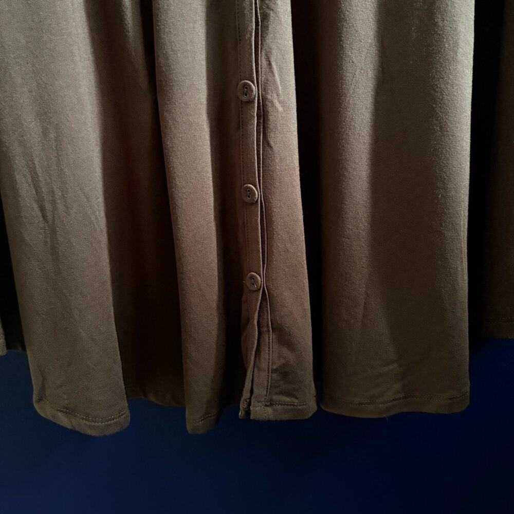 Torrid Olive A-Line Dress V-Neck 3/4 Sleeve - Picture 7 of 7